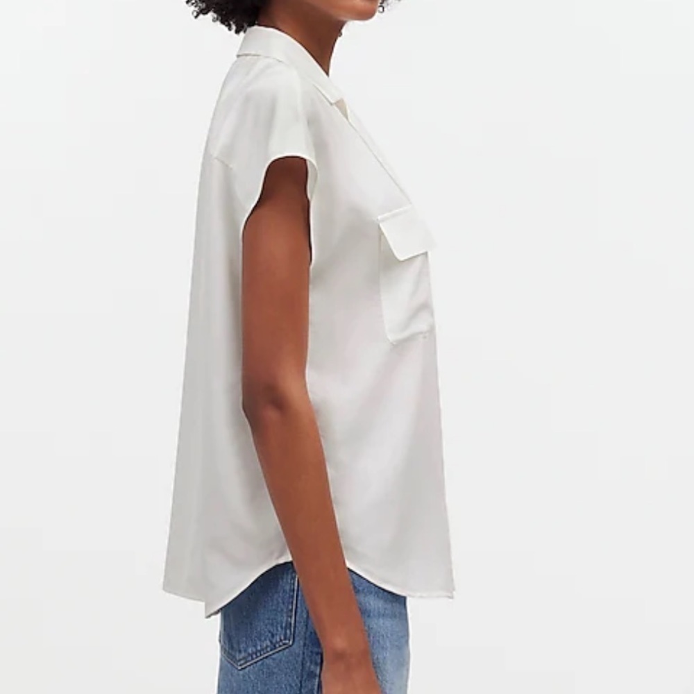 Madewell lighthouse Silk Drapey Patch-Pocket Slee… - image 3